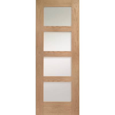 Oak Shaker Internal Glazed Clear Door Wooden Timber Interior - Door Size, HxW: 